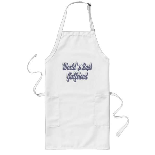 Girlfriend grey script long apron (Front)