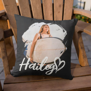Girlfriend Grunge Simple Modern Heart Cool Photo Throw Pillow