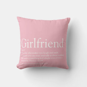 Girlfriend Love Hearts Pink Throw Pillow