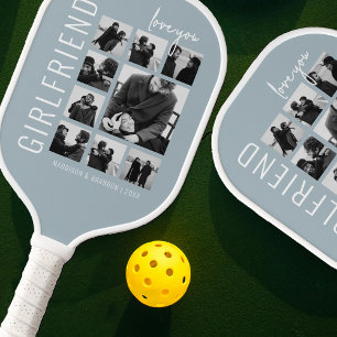 Girlfriend   Love You   Photo Collage Pickleball Paddle