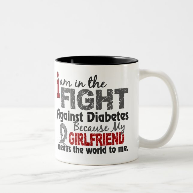 Girlfriend Means World To Me Diabetes Two-Tone Coffee Mug (Right)