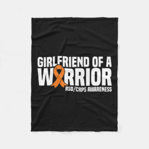 Girlfriend Of A Warrior Orange Ribbon Rsdcrps Awar Fleece Blanket