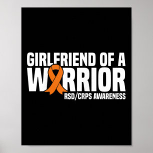 Girlfriend Of A Warrior Orange Ribbon Rsdcrps Awar Poster