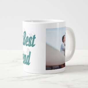 Girlfriend photo green typography large coffee mug