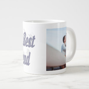 Girlfriend Photo grey typography Large Coffee Mug