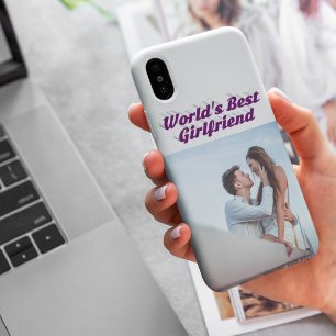 Girlfriend Photo purple typography iPhone 15 Case