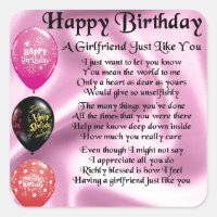 Girlfriend poem  -  Happy Birthday