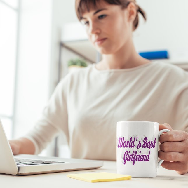 Girlfriend purple half script coffee mug (Creator Uploaded)