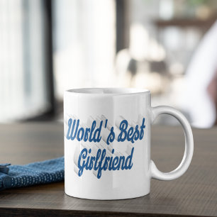 Girlfriend sea blue half script coffee mug