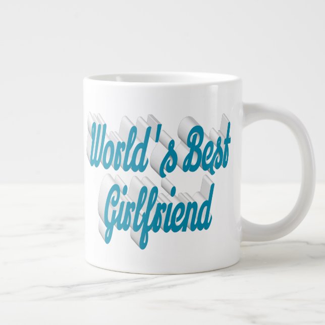 Girlfriend sea blue half script large coffee mug (Right)