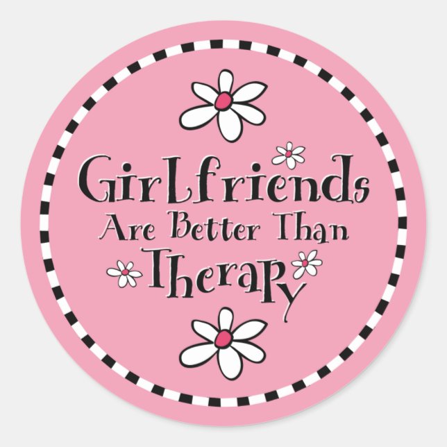 Girlfriend Therapy Classic Round Sticker (Front)