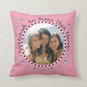 Girlfriend Therapy Photo Throw Pillow