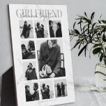 Girlfriend Together Forever Photo Collage Plaque<br><div class="desc">Memories make the best gifts, girlfriends will love this thoughtful, modern photo collage plaque, for valentines day, birthday, anniversary and any other special ocassion. The plaque features 9 photos, the template text 'GIRLFRIEND, FOREVER TOGETHER', over a grey and white marble background, personalized with your names and year. All the font...</div>