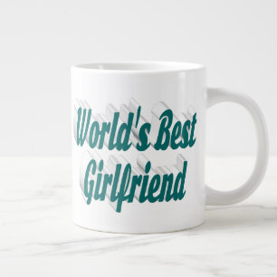 Girlfriend with green half typography large coffee mug