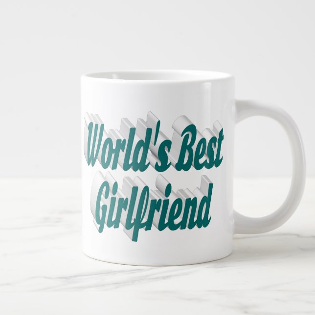 Girlfriend with green half typography large coffee mug (Right)