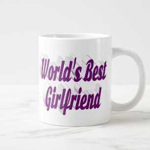 Girlfriend with purple half typography large coffee mug