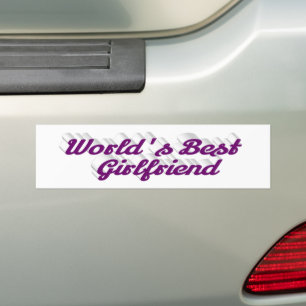 Girlfriend with purple text bumper sticker