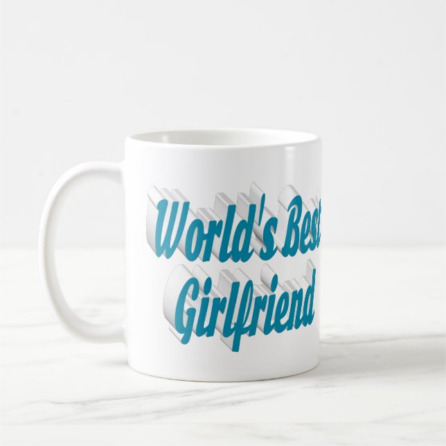 Girlfriend with sky blue half typography coffee mug (Left)