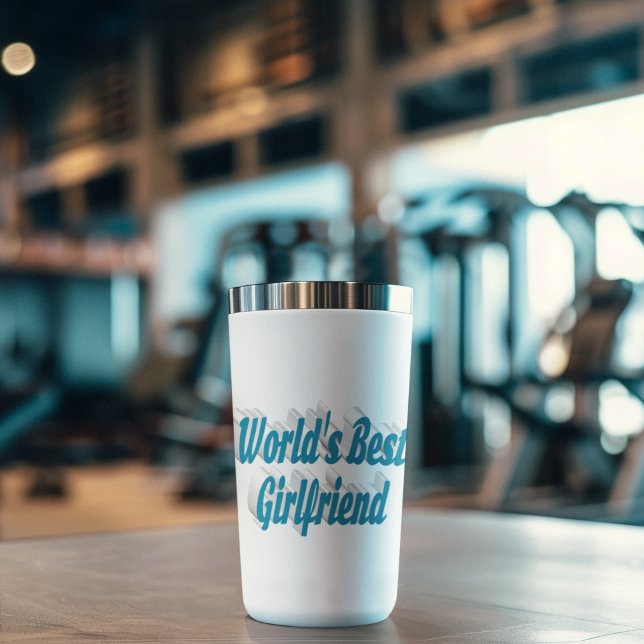 Girlfriend with sky blue half typography insulated tumbler (Creator Uploaded)