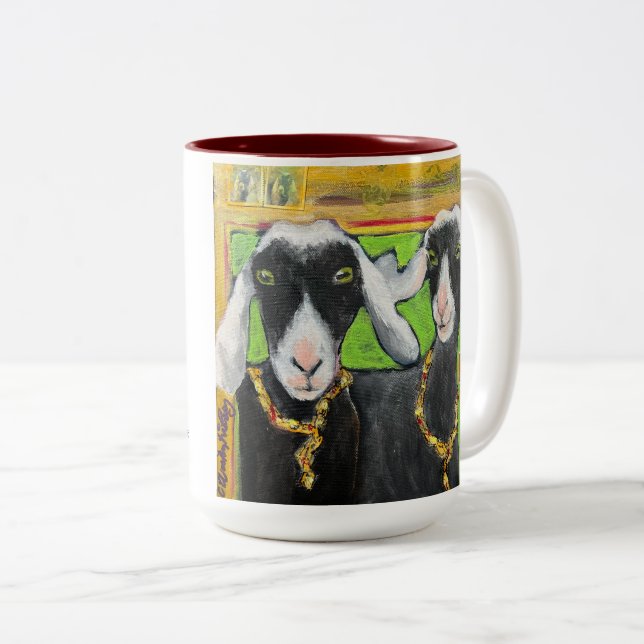 Girlfriends Goat Mug - funny goats with every cup! (Front Right)