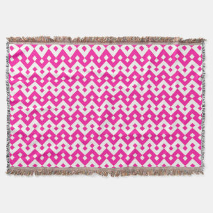 Girlie Candy Pink and White Chevrons Throw Blanket