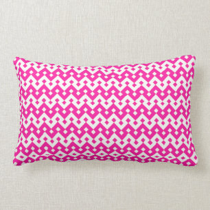 Girlie Candy Pink and White Lumbar Pillow, Cushion