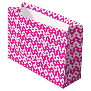 Girlie Candy Pink and White Zigzags Large Gift Bag