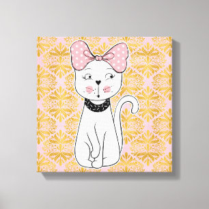 Girlie Cat Wrapped Canvas Print