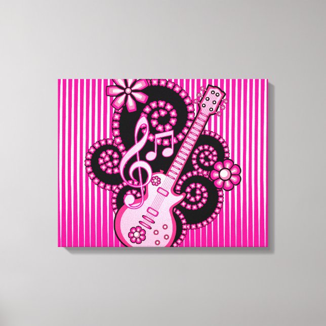 Girlie Guitar Canvas Print (Front)