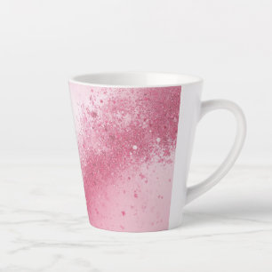 Girlie Pink Feminine abstract Sparkle Dust  Latte Mug