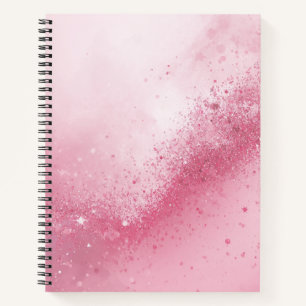 Girlie Pink Feminine abstract Sparkle Dust  Notebook