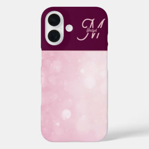 Girlie Pink Feminine Glitter Abstract gradient  iPhone 16 Case