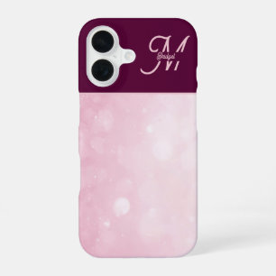 Girlie Pink Feminine Glitter Abstract gradient iPhone 16 Case