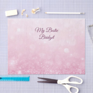 Girlie Pink Feminine Glitter Abstract gradient  Tissue Paper
