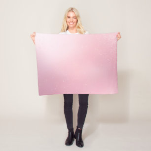 Girlie Pink Feminine Soft Sparkle Ombre Fleece Blanket
