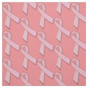 Girlie Pink Ribbons Tiled Pattern Fabric