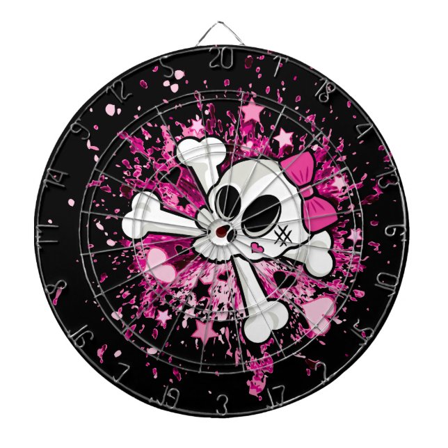 Girlie Skull and Crossbones Dartboard (Front)