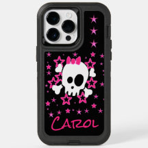 Girlie White Black Skull iPhone 14 Pro Max