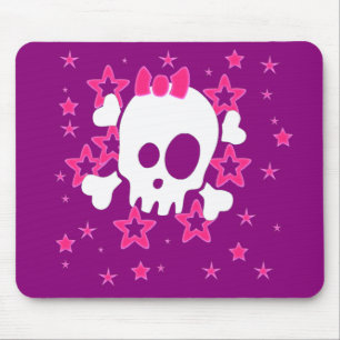 Girlie White Skull Cartoon Grape Colour Mousepad