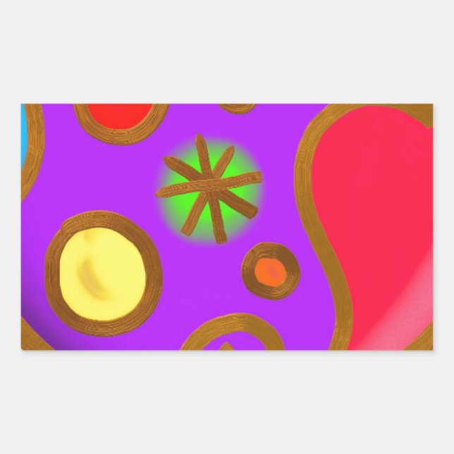 Girlish Painted Colourful Purple Red Sticker (Front)