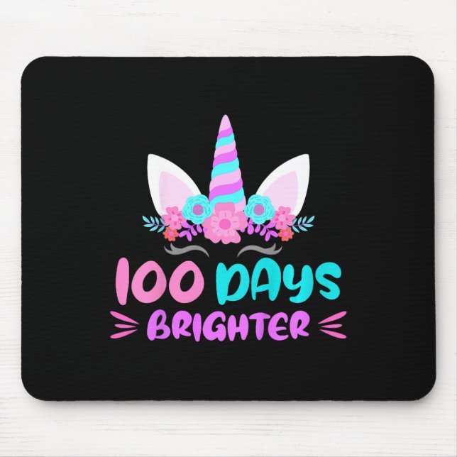 Girls 100th Day Of School Days Of School Brighter  Mouse Pad (Front)