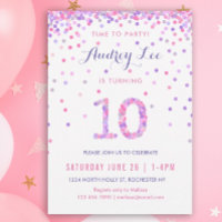 Girls 10th Birthday Tenth Birthday Confetti Party