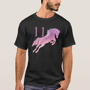 Girls 11th Birthday Horse Watercolor 11 year old G T-Shirt