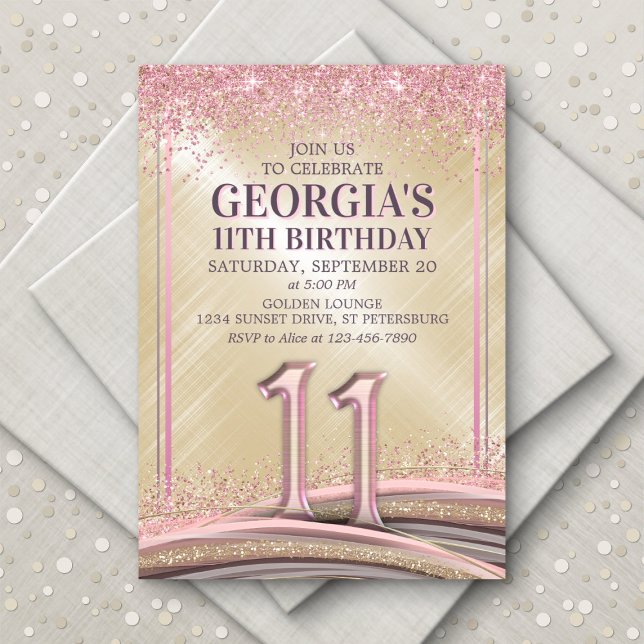 Girls 11th Birthday Invitation (Creator Uploaded)