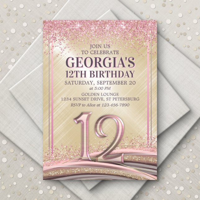 Girls 12th Birthday Invitation (Creator Uploaded)