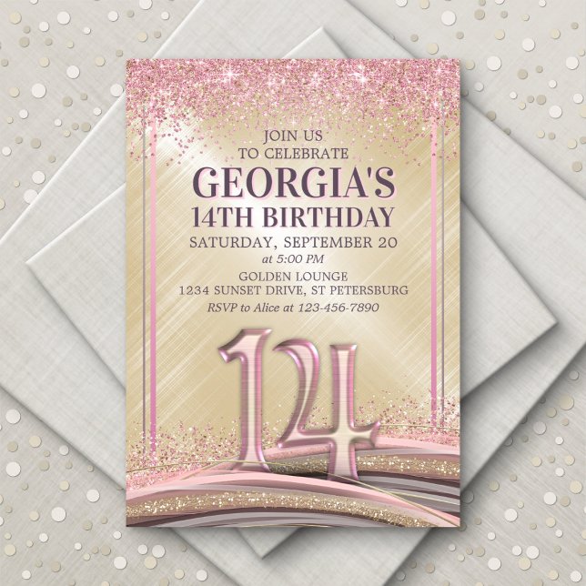 Girls 14th Birthday Invitation (Creator Uploaded)