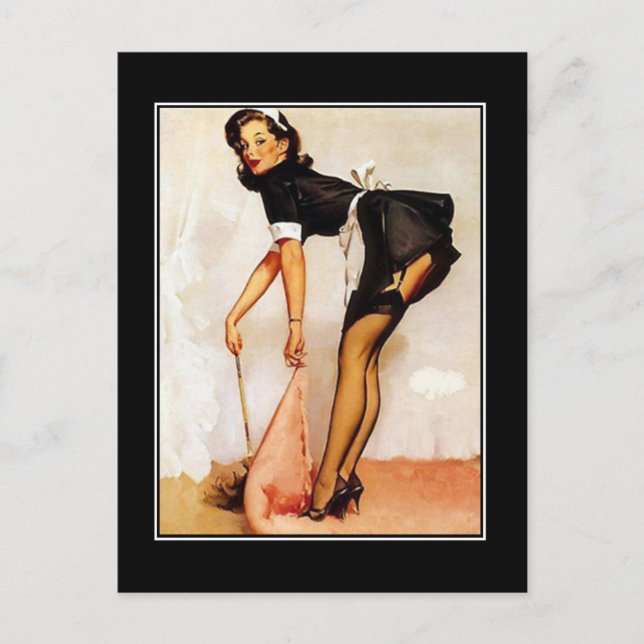 Girls 1950's Pin-up Girl Postcard (Front)