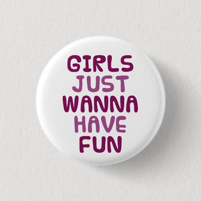 Girls 1 Inch Round Button (Front)