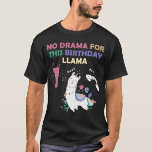 Girls 1 Year Old 1th Llama Birthday No Drama Birth T-Shirt