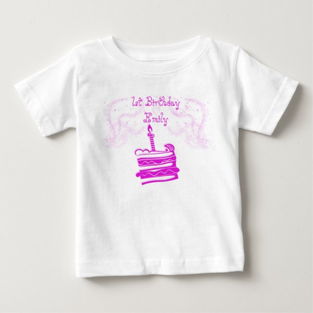 Girl's 1st Birthday Tutu Tee (Front)